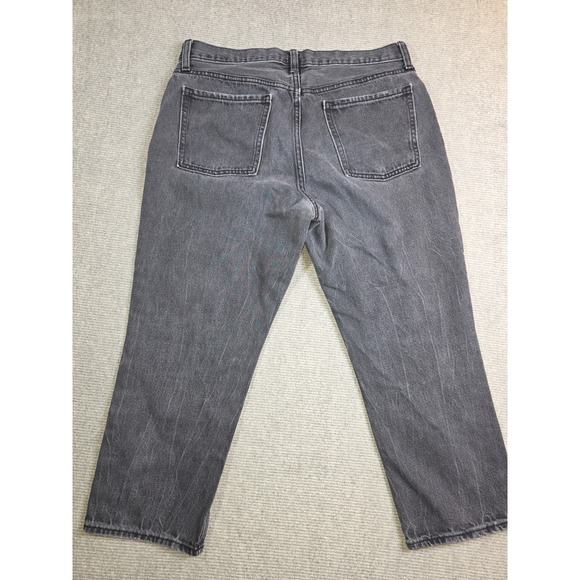 Old Navy Jeans Slouchy Straight Womens Size 12 High Rise Button Fly Distressed - Picture 9 of 12